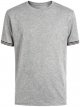 Men's Grey Heather T - Shirt with Striped Cuff Detail