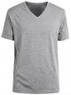 Men's Grey Heather V - Neck T - Shirt with Side Striped Panel