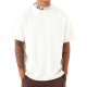 White Textured Collar-Detail Oversized T-Shirt