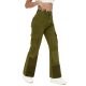 Olive Green Cargo Patchwork Flared Pants