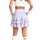 Lavender Star & Moon Tiered Flared Mini Skirt