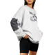 Gray Color-Block Geometric Graphic Oversized Sweatshirt