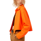 Bright Orange Cropped Collared Jacket